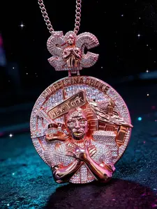 2031  Neighborhood Story Pendant | Blinged-Out 3D Portrait Charm with Block Scene for Streetwear & Hip Hop Vibe