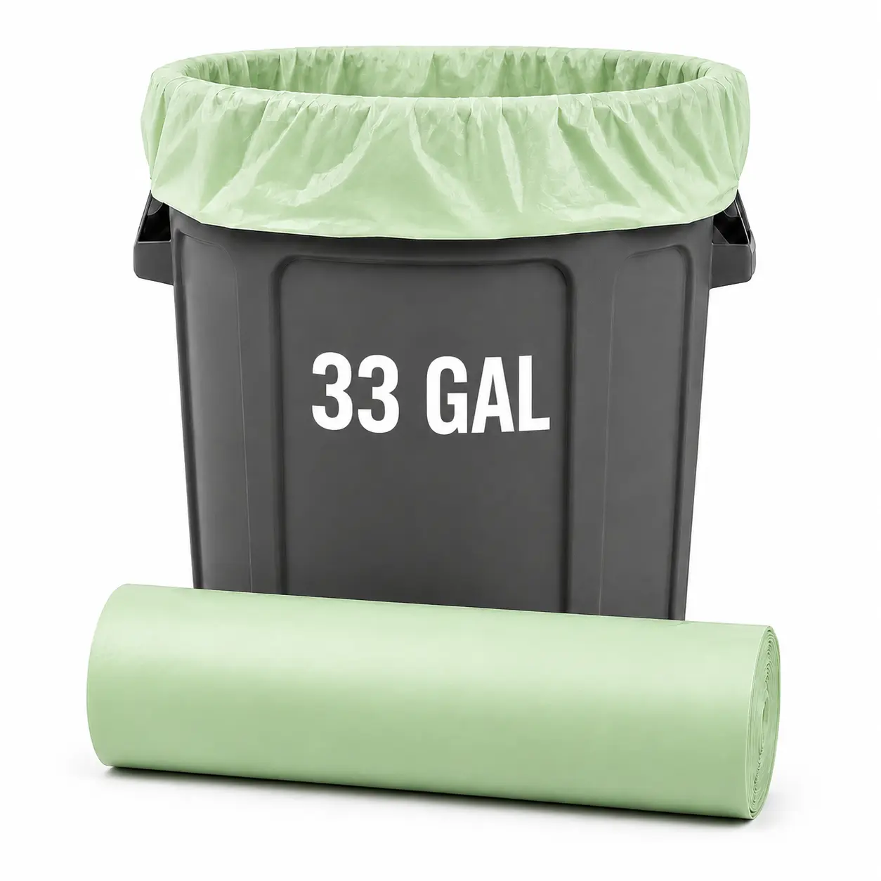 SunnyCare 33 Gallon Compostable Trash Bags, 10/ 20/30 Count, 1 Mil Thick Heavy Duty Garbage Bags, 33 x 40 Inch Leak-Resistant Can Liners for Kitchen, Office & Commercial Use