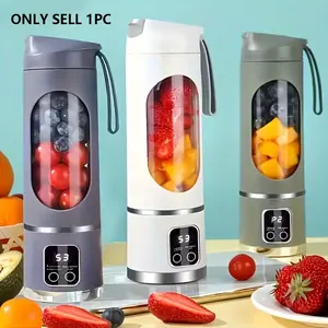 Portable USB Rechargeable Blender with LED Display, 15.22oz Capacity, Ideal for Smoothies & Milkshakes, Compact Fresh Juice Mixer, Portable Blender Juicer