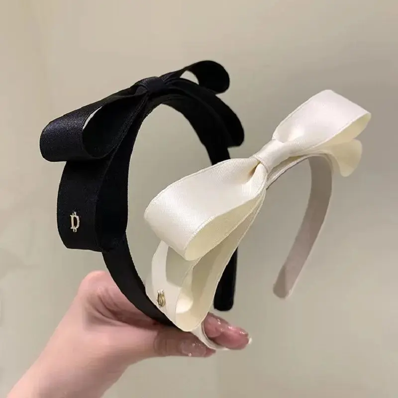 Korean Fabric Double Bow Headband for Women New Fashion Simple Hair Wash Hairband Ladies Headwear Hair Accessories