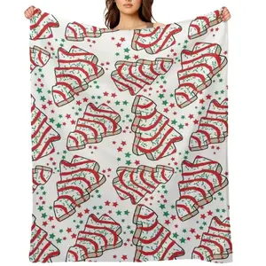 Christmas Tree Snack Cakes Throw Blanket Flannel Cozy Retro Festive Design Iconic Movie Scenes A Christmas Story Thins Beach Heavy To Sleep Warm Blankets