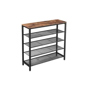 VASAGLE Shoe Rack with Mesh Shelves