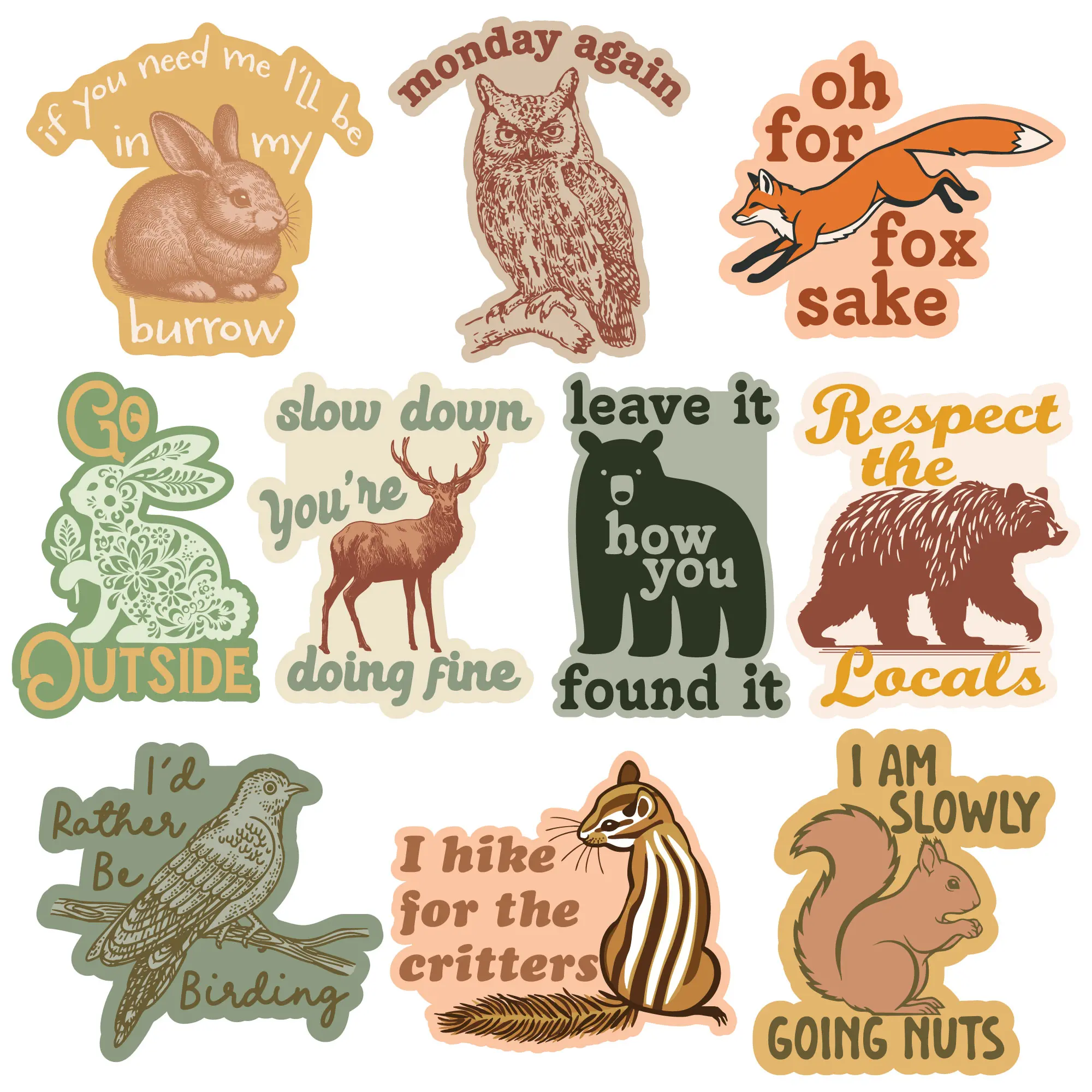 Woodland Sticker Extra Large Stickers Funny Nature Lovers Adhesives with Memes Funny Stickers with Colorful Graphic Decals Funny Animal Multi - Woodland Sticker Extra Large Stickers Funny Nature Lovers Adhesives with Memes Funny Stickers with Colorful Graphic Decals Funny Animal Multi -