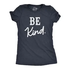 Womens Be Kind T Shirt Cute Positive Message Text Tee for Ladies Funny Womens T Shirts Cute Vintage Fashion Casual Ladies T-Shirt Gift Funny Motivational Top Women's Novelty Tees Navy