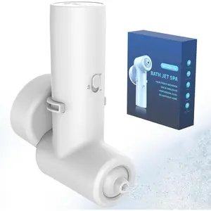 Cordless IPX7 Waterproof Mute Rechargeable Bath Jets for Tub, Bath Jet and Bubble Modes, 65kPa Impact Force, Portable Bathtub Accessories for Home Spa, Adjustable Speed for Full-Body Relaxing, White