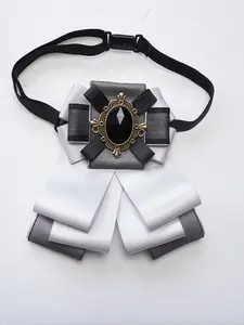 Adjustable Elastic Bow Tie Party/punk Style Shirt Accessory, Multi-Layer Butterfly Knot Design, Perfect for Festive & Unique Looks