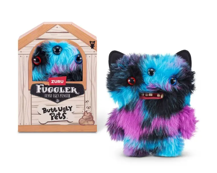 Fuggler Butt Ugly Pets 9 inch (Reek-O - Black Cat), Ugly Monster Stuffed Animal Toy by ZURU