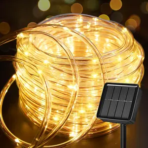 Solar Rope Lights, Christmas Decoration String Light, Ip65 Waterproof, 12m/7m 100/50 Leds, Outdoor Solar Fairy Lights, 8 Lighting Modes, Led Strip Lights, Led Atmosphere Lights