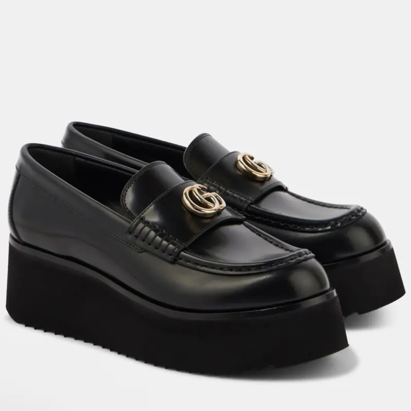 Gucci Leather Platform Loafers Size 37