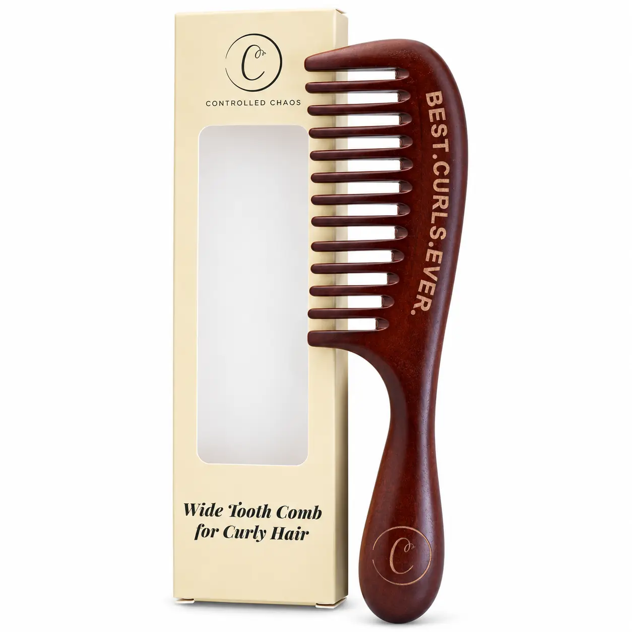 Peachwood Wide Tooth Detangling Comb – Anti-Static Wooden Comb for Curly, Wavy & Thick Hair, Gentle Scalp Massage, Wet & Dry Hair Styling for Men, Women & Kids Pear Wood Comb