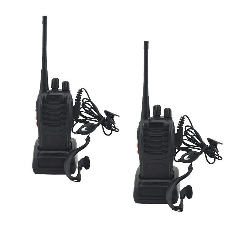 2pcs/lot BF-888S Walkie talkie UHF Two way radio 888s UHF 400-470MHz 16CH Portable Transceiver with Earpiece