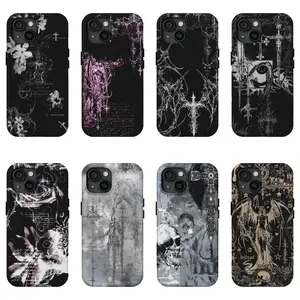 Unique Gothic Design INS Dark Elements Y2K Phone Case For iPhone 17 16 15 14 13 12 11 Pro Max Plus Air Anti-Fall Protective Drop-proof Gift Unique Design