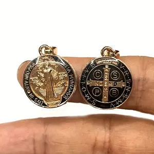 Benedictine Cross Alloy Pendant for Protection, Prayer, and Stylish Wear