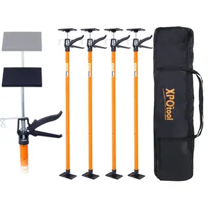 Donext Drywall Lift 4-Pack Adjustable Support Pole System 45-114 Inch Steel Cabinet Jacks with Carry Bag Heavy-Duty Non-Slip Design for DIY Projects - Hardware