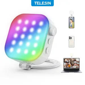 【TikTokShopStockUp】RGB Magnetic Selfie Light for Phone, 360° Full Color Phone LightCompatible with Magsafe, 60LED/CRI95+/2500K-9000K/2000mAh Rechargeable Video Camera Light Portable Photography Lighting, Compatible with iPhone 17