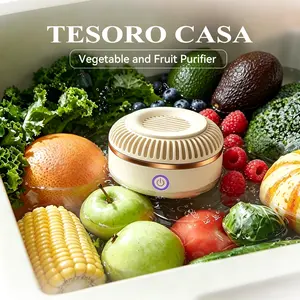 TESORO CASA Titanium Electrolysis Vegetable Cleaner, Cordless Fruit Washing Machine with Intermittent Vortex Tech, IPX7 Waterproof Food Purifier for Deep Cleaning