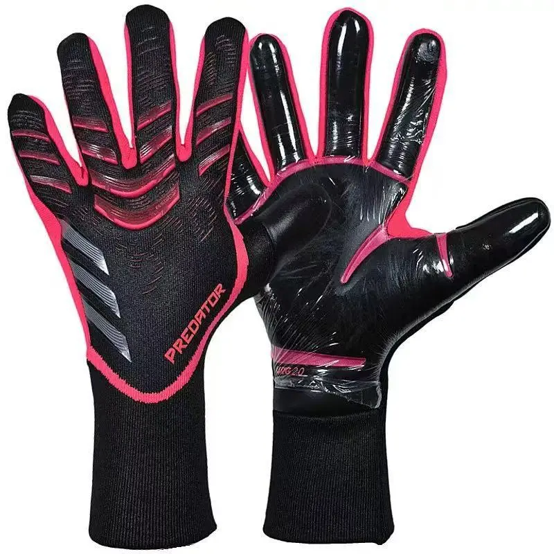 Pro-Level Soccer Gloves Goalkeeper, High-Grip Black & Pink Goalie Gloves with Wear Resistant & Anti-Skid Thickened Protection