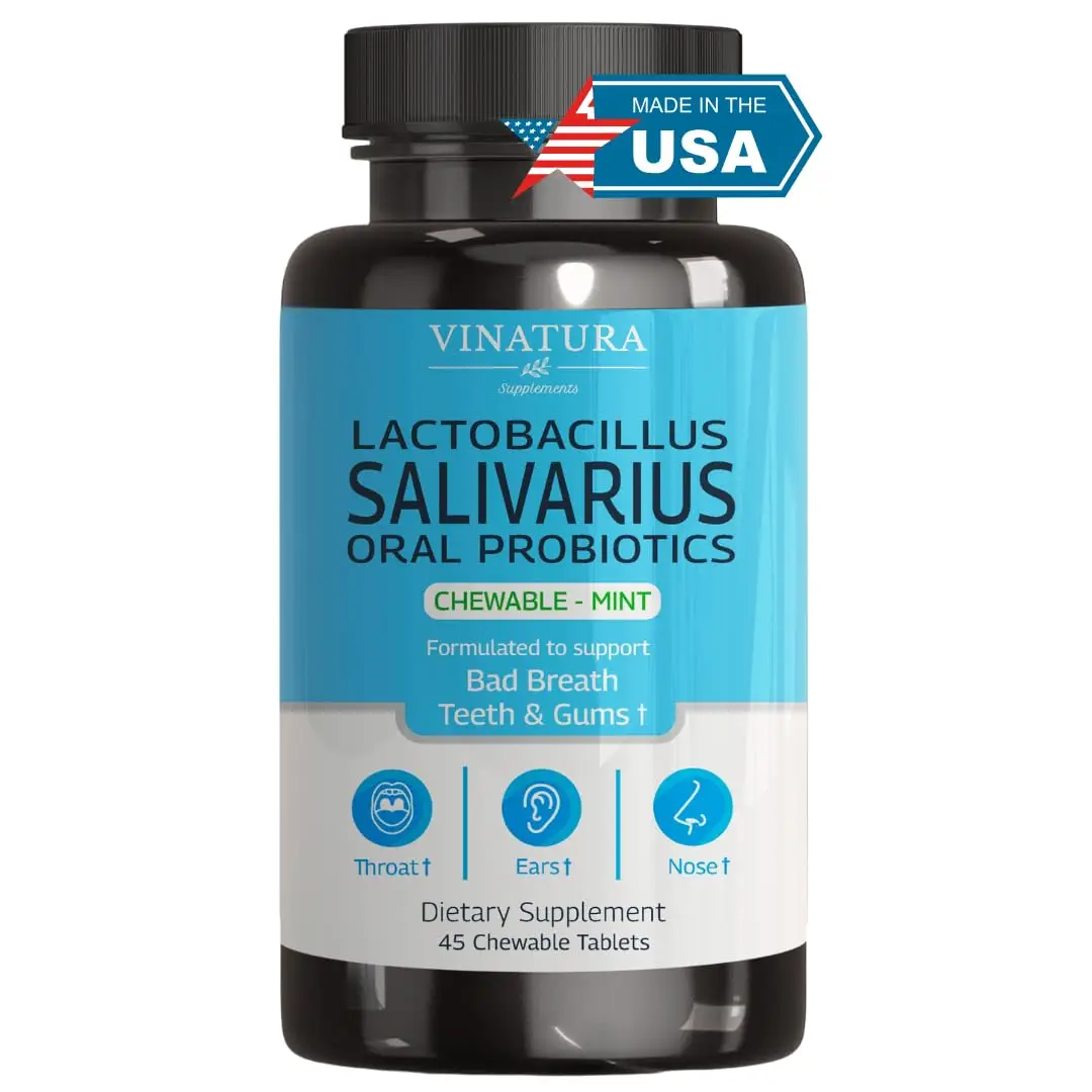 VINATURA Lactobacillus Salivarius Oral Probiotics - Mouth Bad Breath Treatment f...