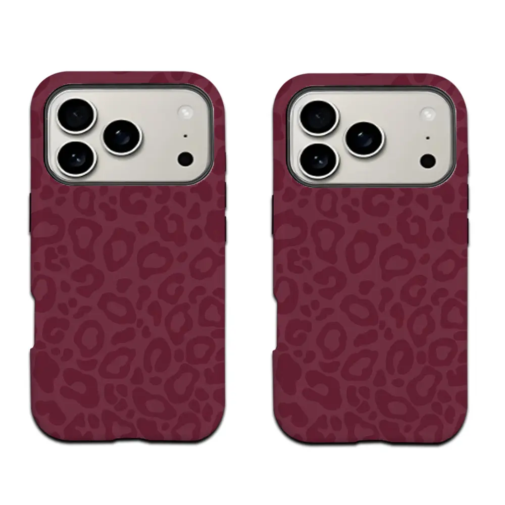 burgundy leopard print Cover for iphone 17 pro max 16 Plus 15 14 13 12 11 Plus Fashion Trendy Anti-Stain Durable Lightweight Protection Shockproof Matte Texture Elegant Luxury Gift High-Quality New Product, New Year's Best Choice