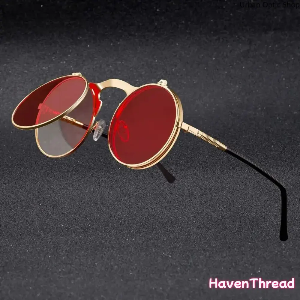 Unisex Adults' Retro, Round, Steampunk Trendy Sporty Sunglasses - Steel Frame, Multiple Lenses, Outdoor Cycling & Leisure Eyewear, Round Shape, Sun Protection, Trendy Frames Sunglasses, Metal Glasses, Stainless Steel Sunglasses, Sporty Look
