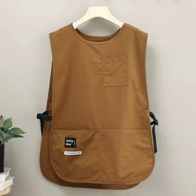 Solid Color Apron with Pocket, 1 Count Fashionable Breathable Apron, Kitchen Apron for Cooking, Household Apron for Kitchen, Coffee Shop, Kitchen Cooking Aprons, Apron with Pockets