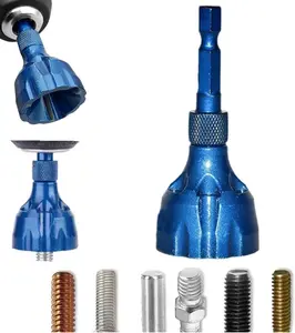 Deburring External Chamfer Tool with Tungsten Carbide Blades, Bolt Thread Repair & Burr Removal for Metal, PVC, Wood, 3D Printing - 1/8"-3/4" (3-20mm) - Quick-Release 1/4"