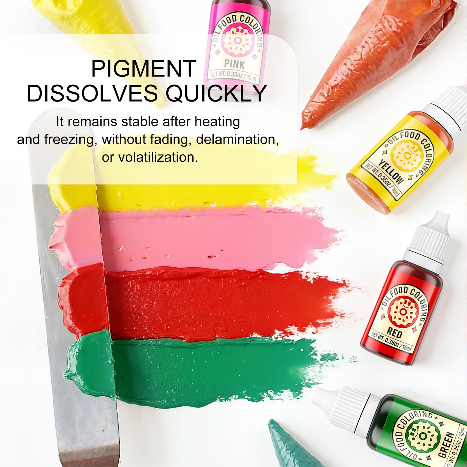 14 Oil-Based Food Coloring for Chocolate 10ml Colors Set Edible Oil Food Dye for Baking Cake Cookie Icing Fondant Meringues Decorating Chrismass Birthday 35 Fl. Oz Bottles Bake