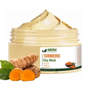 AMVital Turmeric Vitamin C Clay Mask - Controlling Breakouts with  Brightening Facial Mask for Flawless Skin Aloe face glowing Pore removal