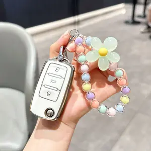 For VW Volkswagen Key Fob Cover with , Key Case Protection Shell Fit for VW Jetta Golf Polo MK6 Passat Tiguan Beetle Smart Key Holder