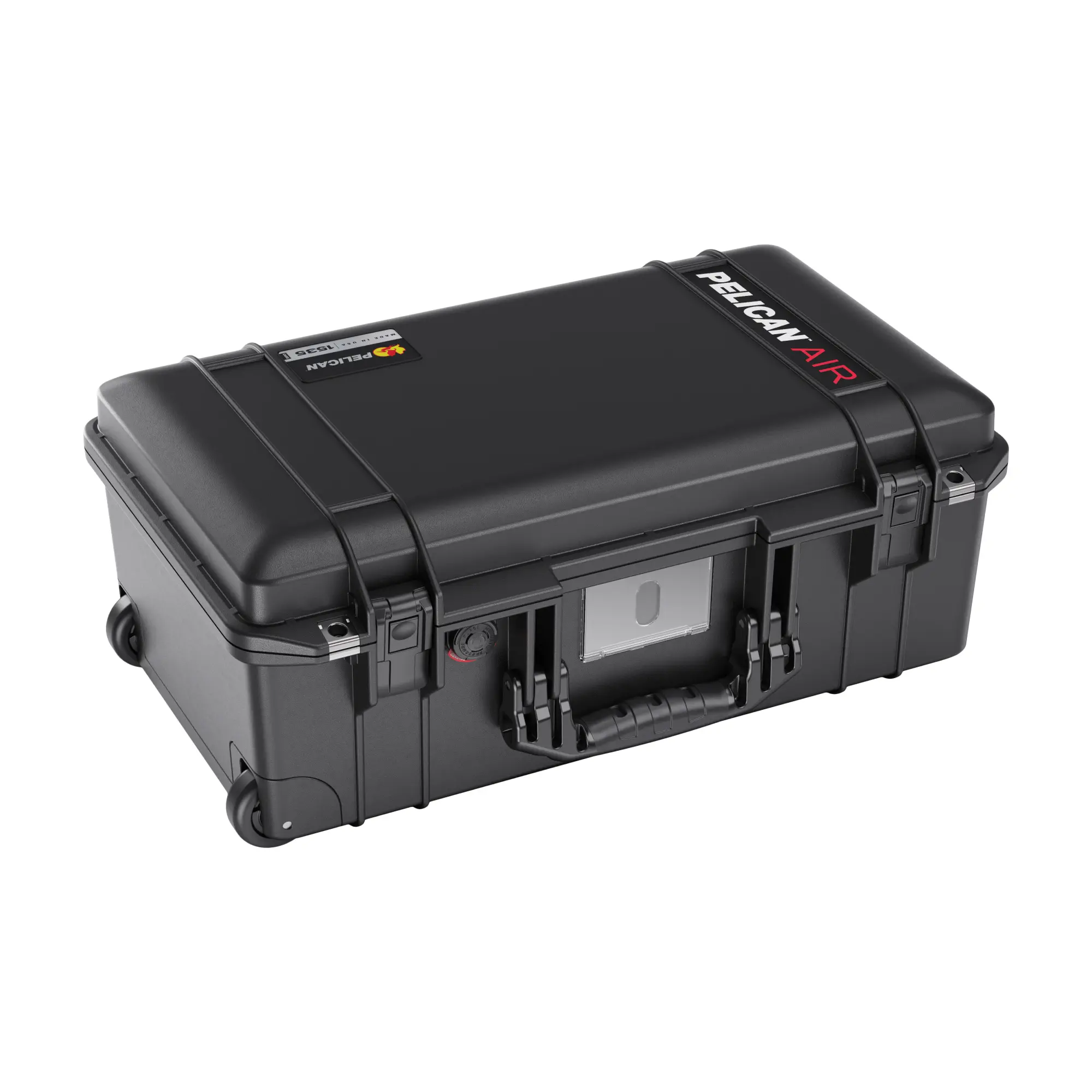 Pelican 1535 Air Crushproof Armored Rigid Plastic Carry-On Luggage with Wheels, Equipment Storage, Automatic Pressure Equalization Valve, 2 Wheels, Fold Down Handle, Ip67 & Mil-Spec Certified
