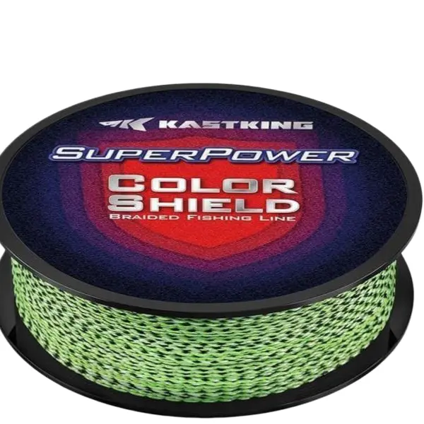 KastKing Superpower ColorShield Braided Fishing Line - Colorfast Braided Line, 100% Solution Dyed UHMWPE Fiber, Smooth & Strong Superline, Near Zero Stretch, Sensitive, High Abrasion Resistance