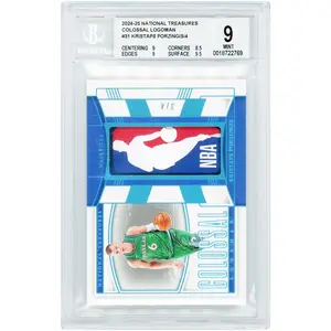 Kristaps Porzingis Dallas Mavericks 2024-25 Panini National Treasures Colossal Logoman #CLM-POR #3/4 BGS Authenticated 9 Card - 9,8.5,9,9.5 Subgrades - Fanatics Authentic Certified