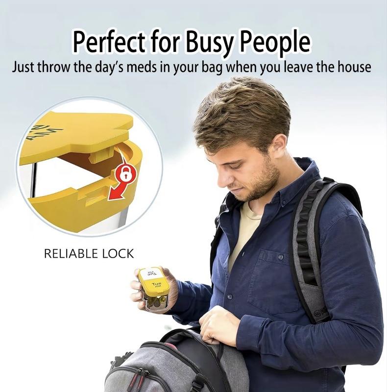 Daily Pill Storage Box, 7-Day Large-Capacity Morning and Afternoon Pill Organizer for Home, Office and Dormitory