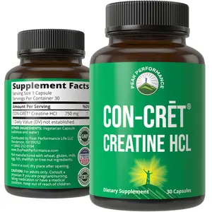 CON-CRET Creatine HCL Hydrochloride Capsules - 38X More Soluble vs Other Creatine - USA Made, No Loading Required, No Water Retention - Unflavored Pills for Men, Women - Vegan Friendly Supplement