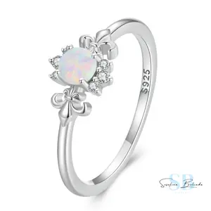 Royal Fire Opal and Diamond Sterling Silver Ring