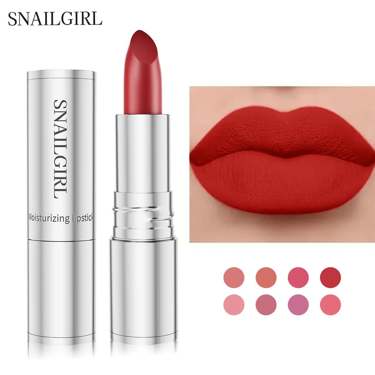 Matte lipstick, long-lasting and waterproof, non-transfer, highly pigmented, non-sticky, smudge-proof, moisturizing lipstick, suitable for women for date nights, dinners, and going out for photos.