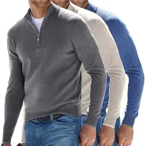 2025 Long Sleeve Cashmere Shirt Men's Base Layer Autumn Winter