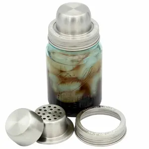 Mason Shaker Cocktail Shaker Lid with Stainless Steel Band