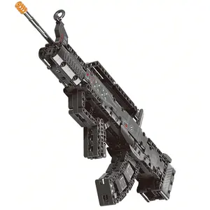 Block Toy 95 Block Gun, Blasters, Gift Collection Desktop Display, Boys' Favorite Toy, Christmas Birthday Present, Building Blocks