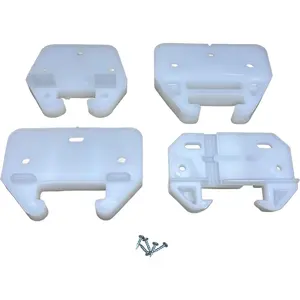 Plastic Drawer Guides Back Plates, Choose Your Size, Replacement for Kitchen Dresser Furniture Drawer Track, Includes All Hardware, 4 per Pack, Adjustable 1" to 1-1/2" x 5/16"