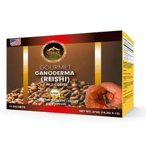 Gourmet 4-in-1 Ganoderma (Reishi) Coffee, Natural Blend Drink with Immune Support, Energy Boost, Digestive Health Benefits, Stress Reduction, and Youth-Enhancing Properties