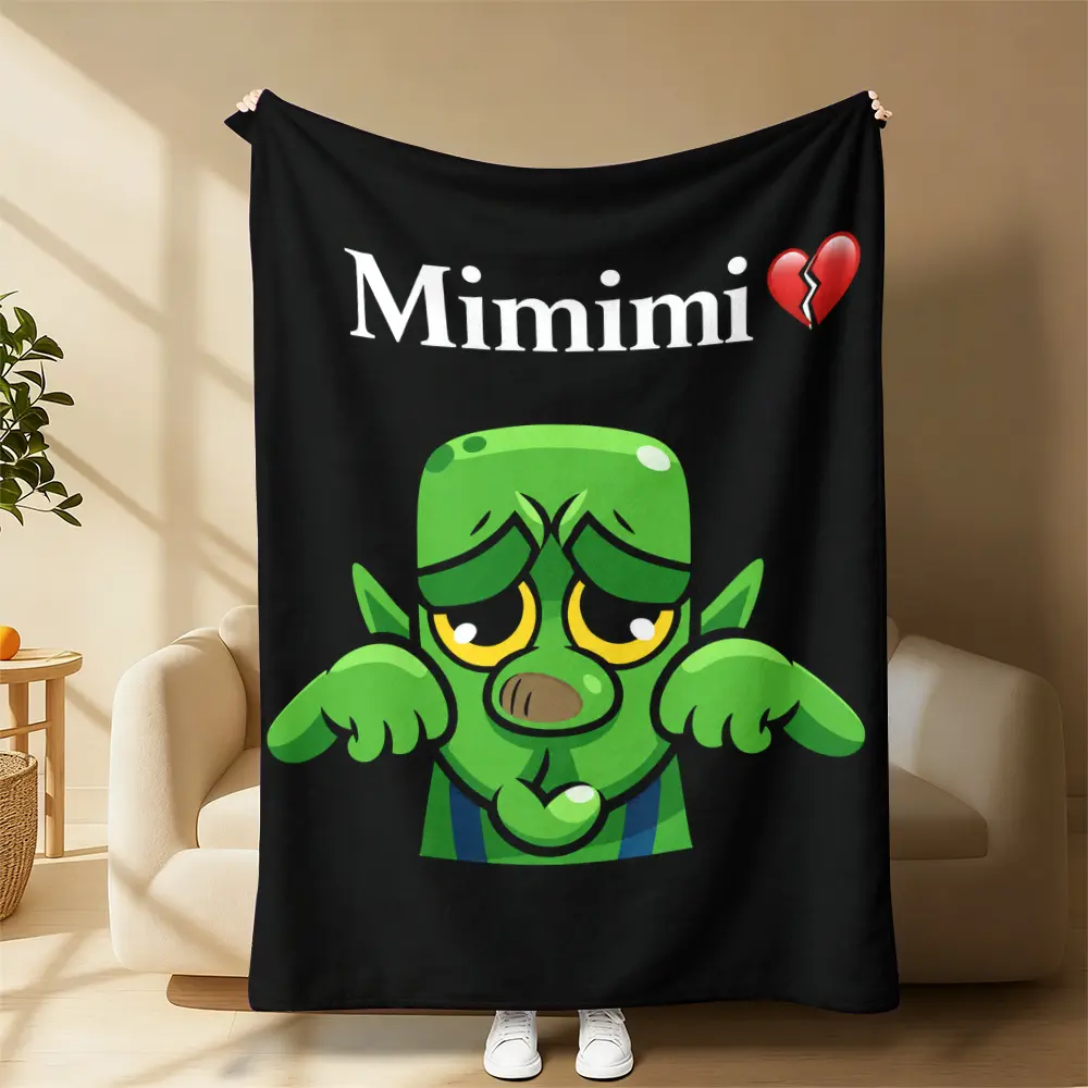 Trending Mimimi Goblin Funny Meme Blankets, Sarcastic Green Goblin Flannel Throw, Warm Portable All-Season Blanket, Hilarious Must-Have Gag Gift for Meme Enthusiasts & Game Night Parties