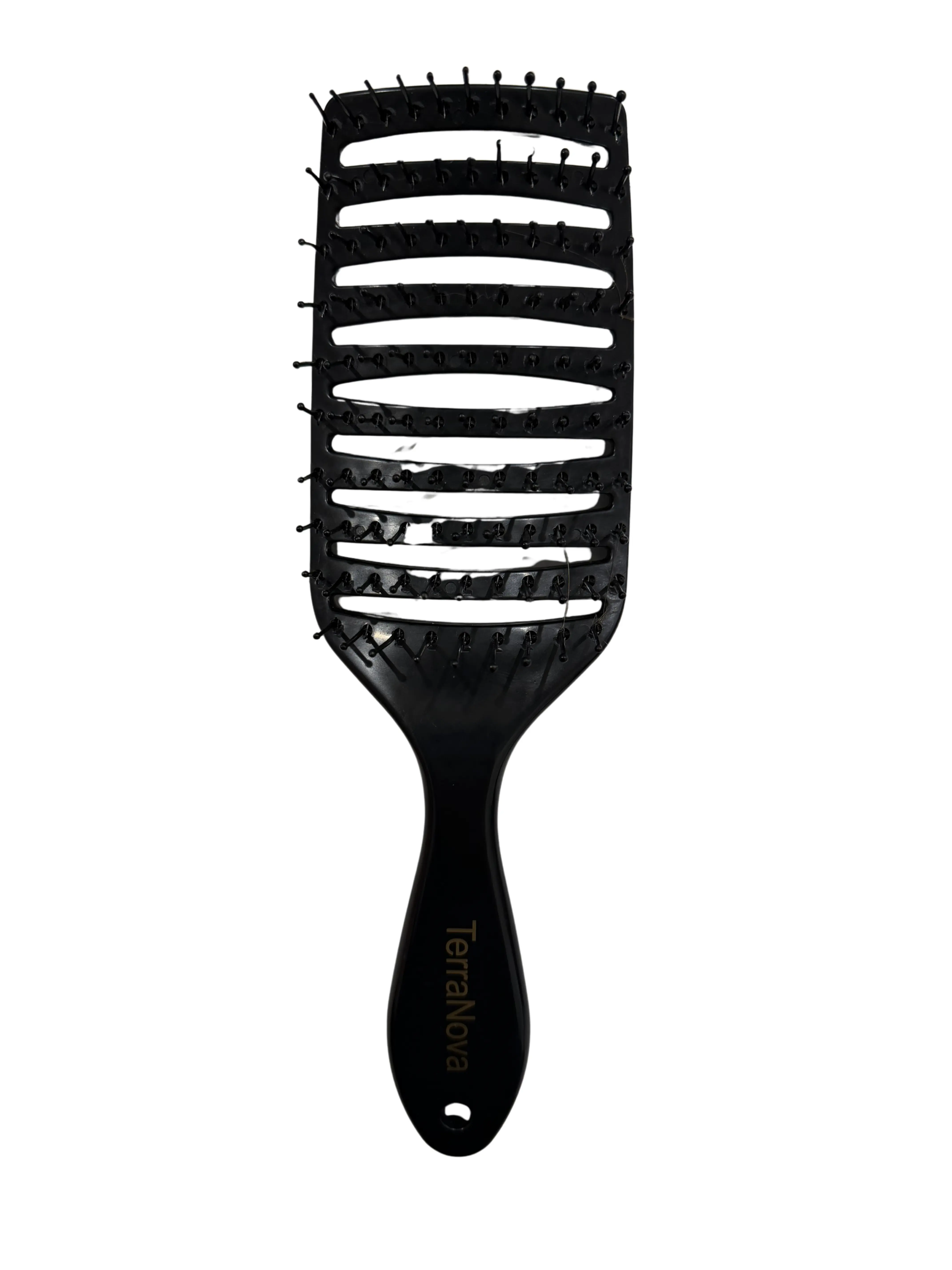 Terra Nova Anti Tangle Detangler Hairbrush - Professional Haircare & Styling Tool for Wet/Dry Use, Curved Head, Pull-Free, Gentle on Hair, Detangles Effortlessly, Adaptive to Needs, All Types, Durable Plastic Bristles, for Practical Hair Care Seekers, Ant