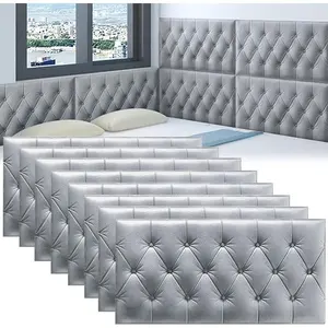 8pcs Bedroom 3D Anti-Collision Wall Pads, Self-Adhesive Bed Headboard Pad, Decorative Protection Board, Peel and Stick Wallpaper Designs, Easy Peel and Stick