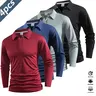 Men's 4-Piece Casual Polyester Athletic Polo Set - Long-Sleeve Colorblock Collar/Cuffs, 2026 Printed Design, Lightweight, Breathable, Fast-Dry Fabric, All Seasons, Complete Wardrobe Addition for Golf, Tennis,sohochic