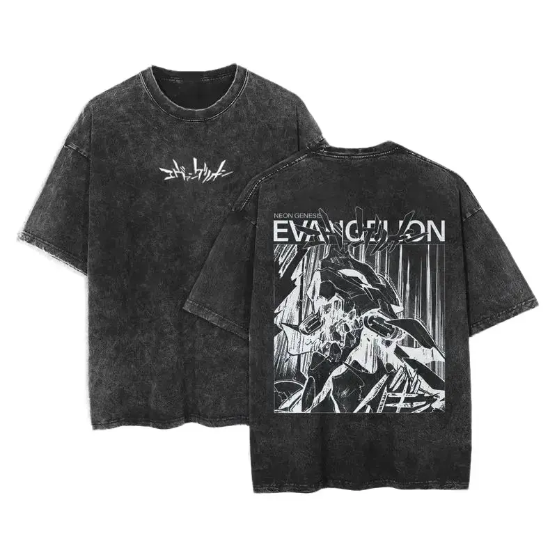 valentine shirts Neon Genesis Evangelion - Shin Seiki Evangelion Anime Manga Washed Heavy Cotton T-shirt, Gift For Anime Fan, Anime Lover, Manga Lover Gift Gift For Him Gift For Her Ribbed Printed