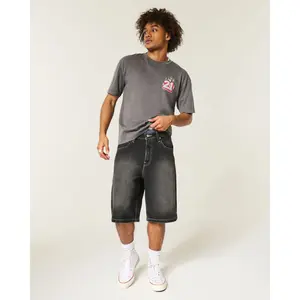 Hollister Black Super Baggy Jean Shorts