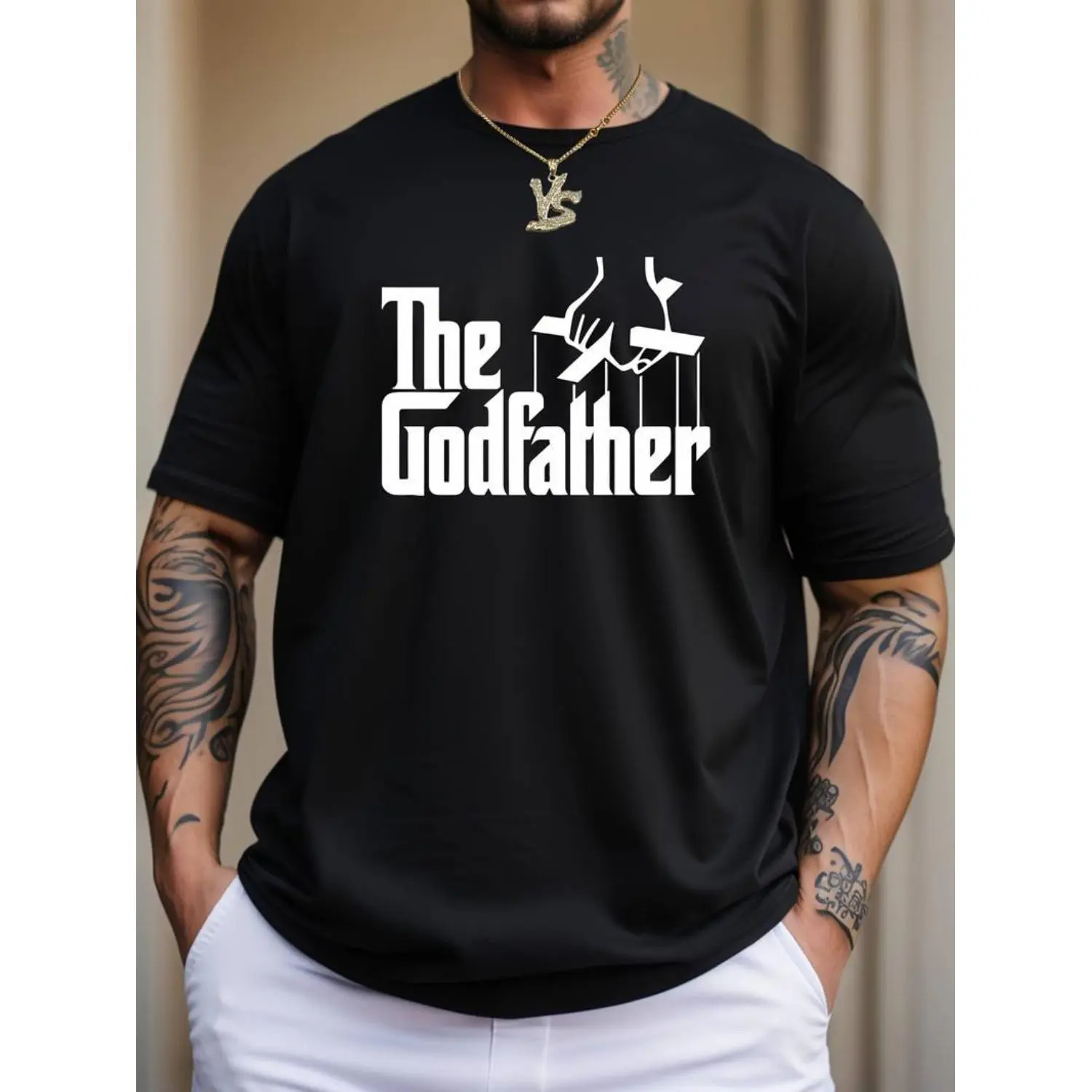 100% Cotton Golf Gift T-Shirt For Men and Women Godfather Graphic Men's T-Shirt - Casual & Sporty, Short Sleeve, Crew Neck, Breathable Polyester Blend, Machine Washable - Perfect for Summer
