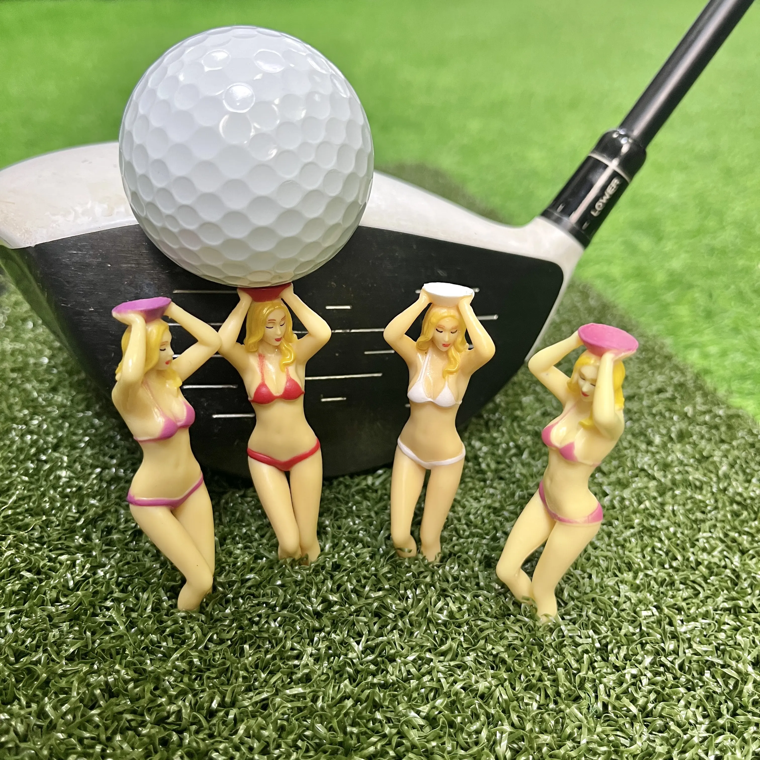 CRESTGOLF Funny Golf Tees,Plastic golf tees for golf gift for men golfers Mixed color -6pcs