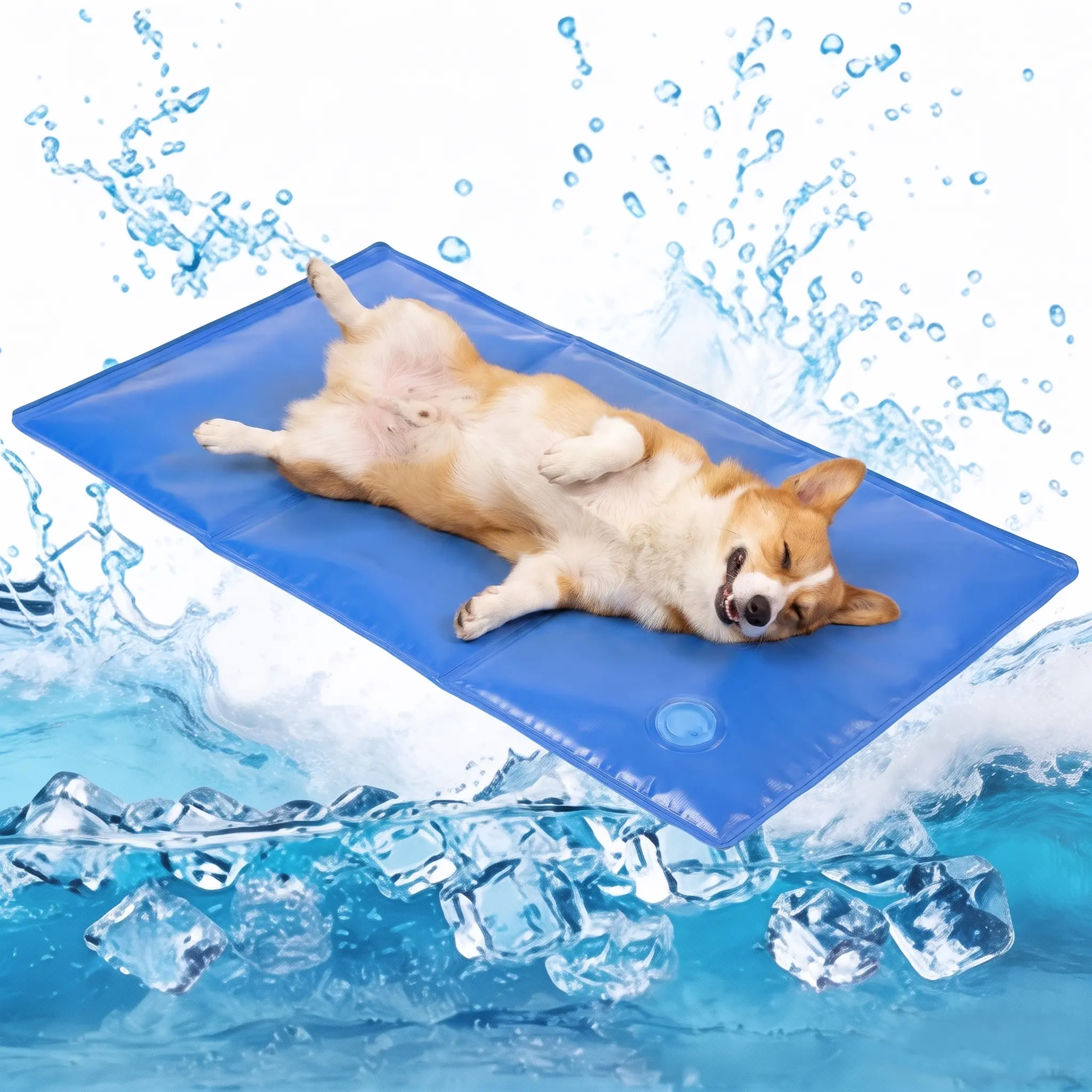 Water-Filled Cooling Mat for Dogs & Cats – Leak-Proof, Thickened & Washable, Summer Ice Pad for Crate, Floor, Car & Outdoor, Easy Clean, Pressure Relief, Keep Pets Cool All Day Long